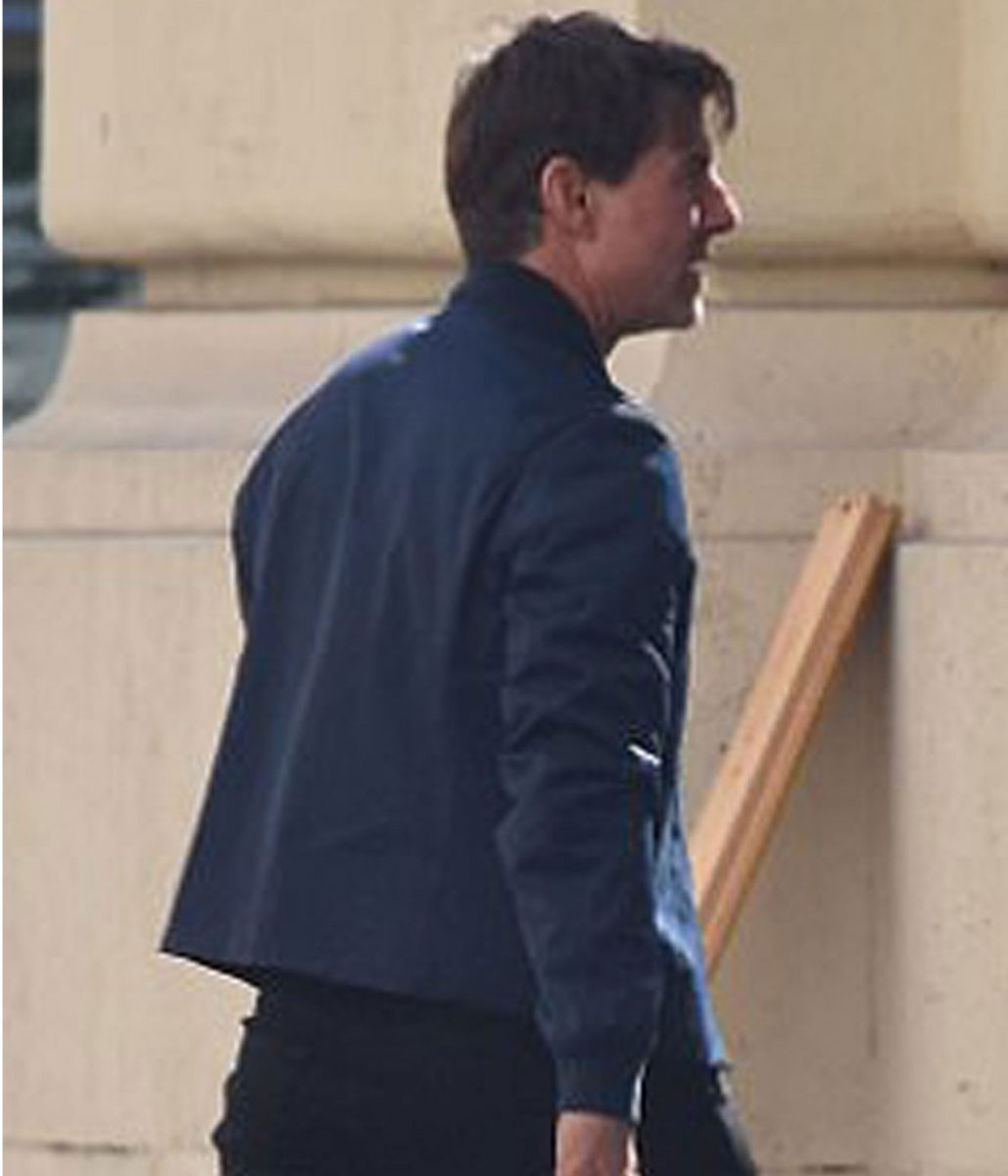 Tom Cruise Mission Impossible 6 Bomber Blue Jacket - Image 12