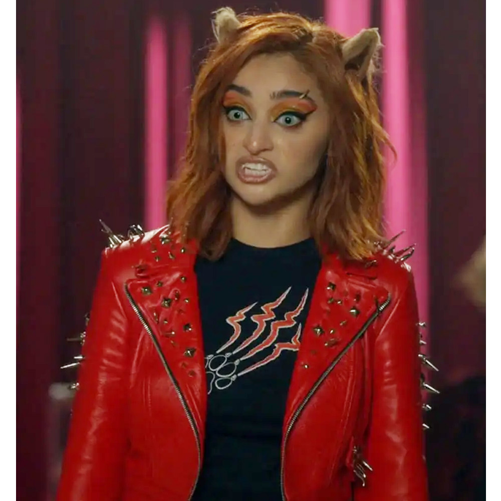 Salena Qureshi Monster High 2 Red Leather Jacket - Image 9