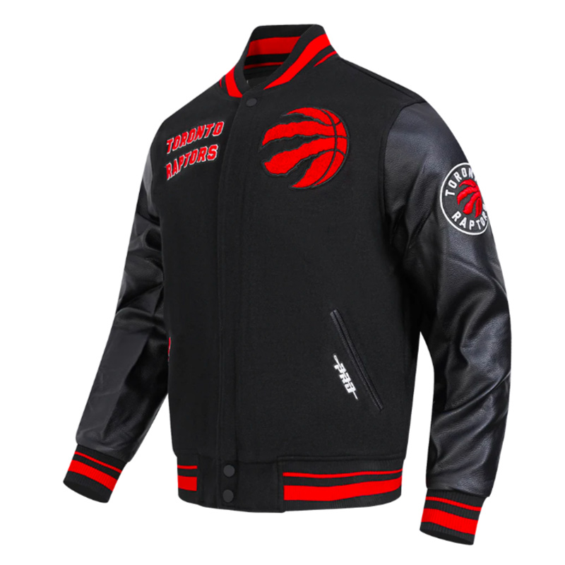 Retro Toronto Raptors Classic Rib Varsity Jacket - Image 6
