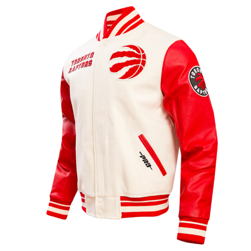 Retro Toronto Raptors Classic Rib Varsity Jacket - Image 5