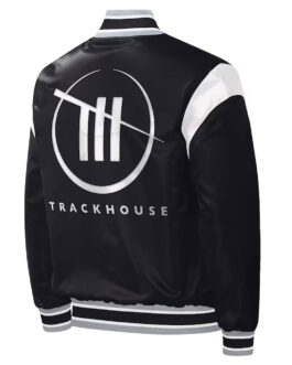 Trackhouse Racing Force Play Black Varsity Satin Jacket