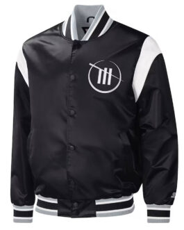 Trackhouse Racing Force Play Black Varsity Satin Jacket