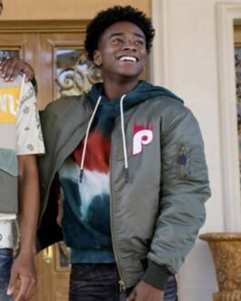 Bel-Air Stevonte Hart Bomber Green Satin Jacket