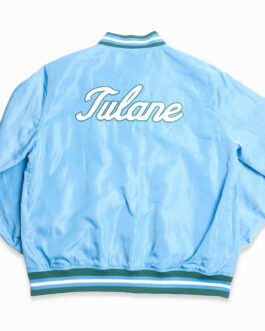 Tulane Green Wave Script Sky Blue Bomber Jacket