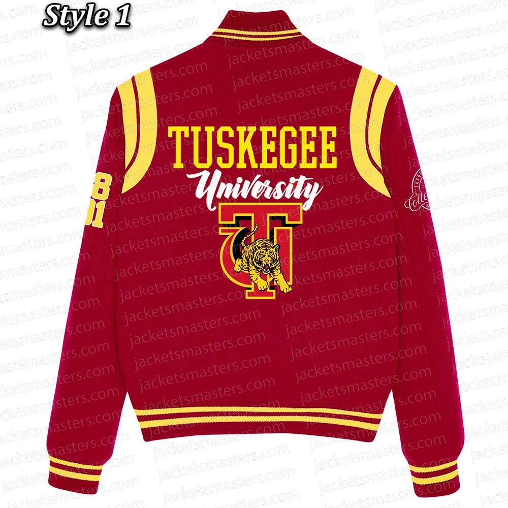 Tuskegee University Red Varsity Wool Jacket - Image 3