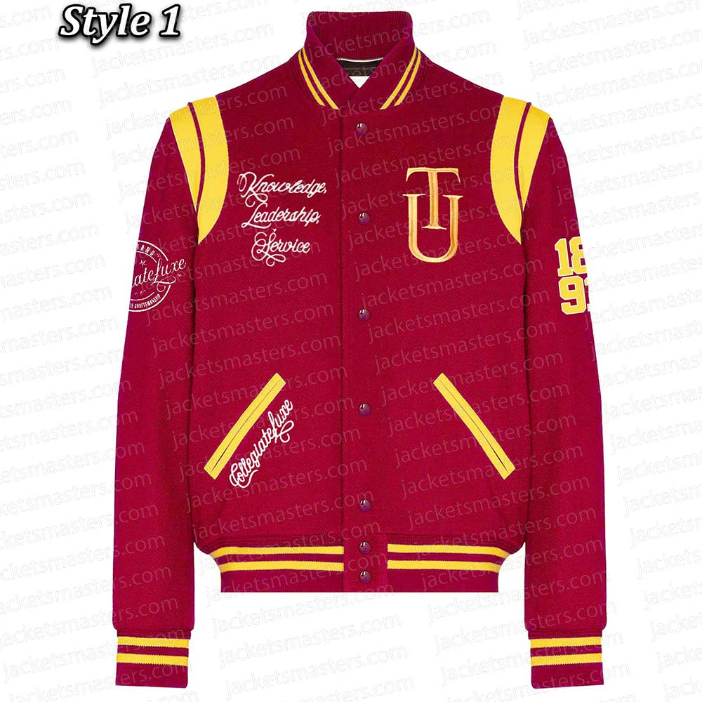 Tuskegee University Red Varsity Wool Jacket