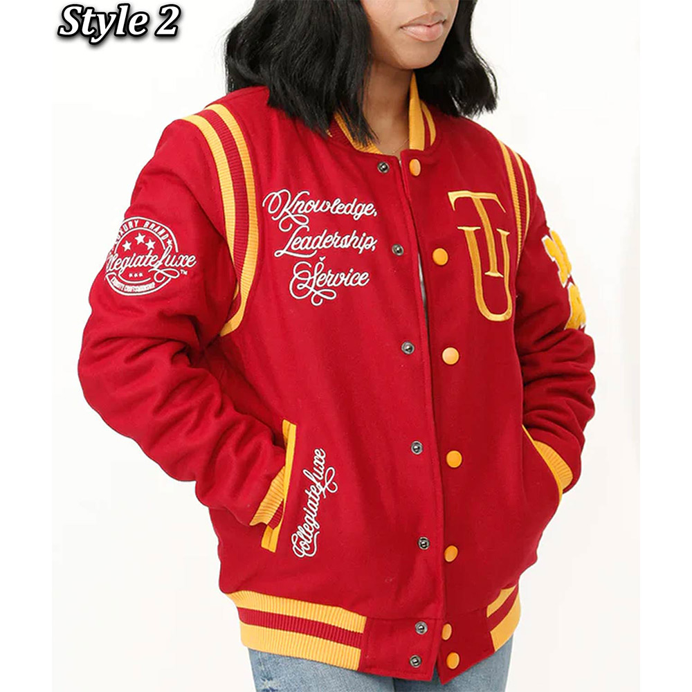 Tuskegee University Red Varsity Wool Jacket - Image 5