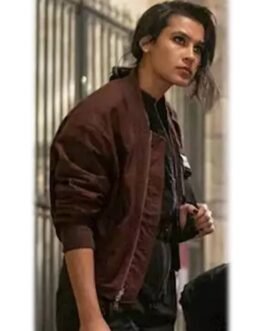 Sophia Ali Uncharted Maroon Satin Jacket