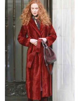 The Undoing Nicole Kidman Belted Maroon Coat