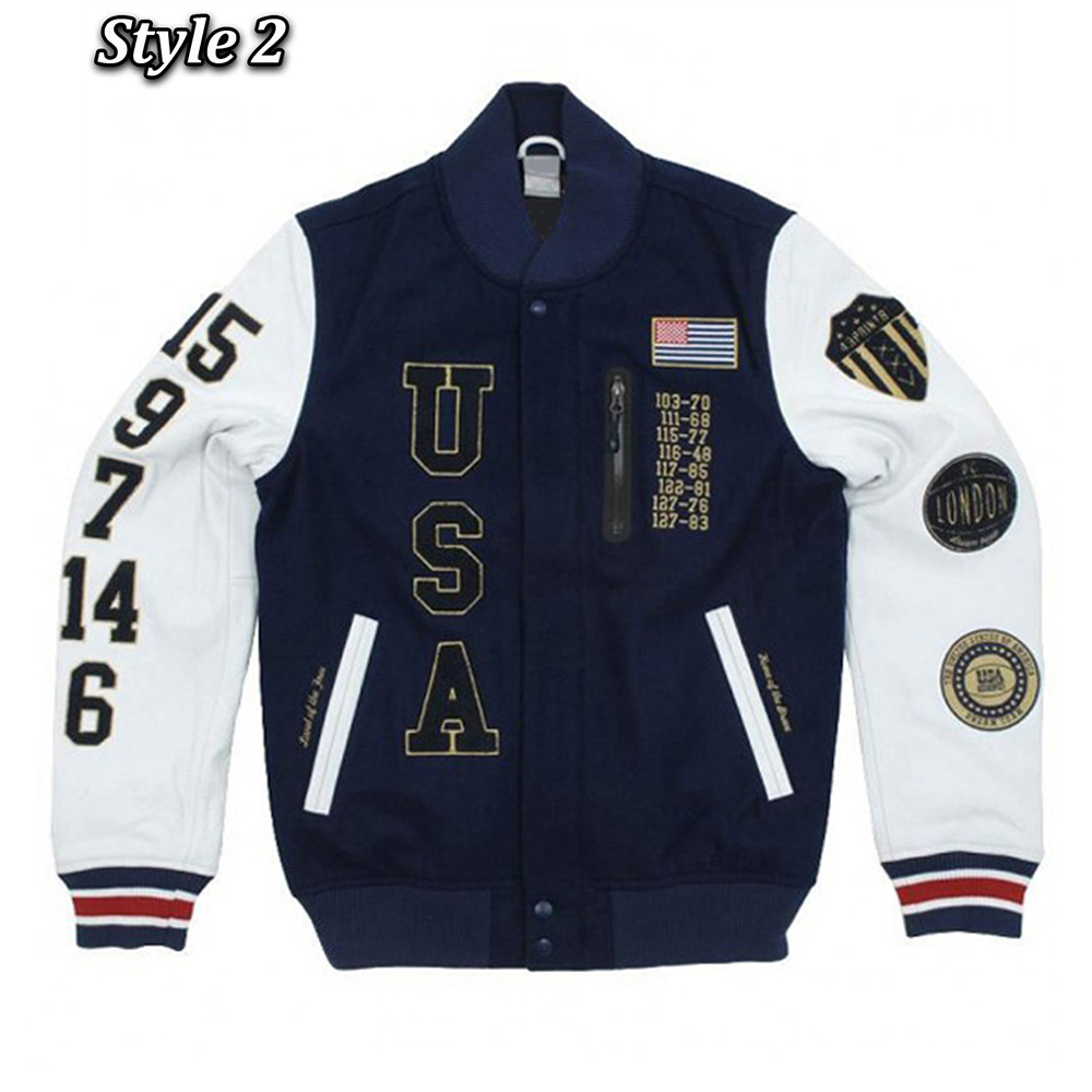 USA Dream Team Destroyed Varsity Jacket - Image 2