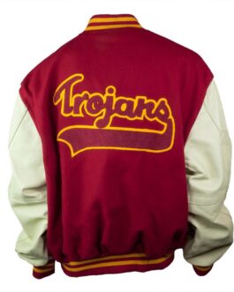 USC Trojans Cardinal Interlock Baseball Varsity Jacket