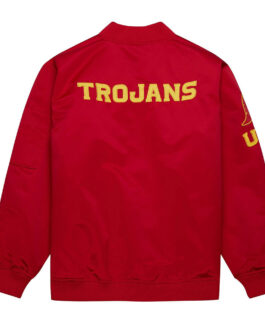 USC Trojans Cardinal SC Interlock Bomber Lightweight Satin Jacket