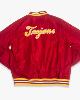 USC Trojans Script Logo Red Bomber Jacket