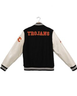 USC Trojans Varsity White and Black Jacket