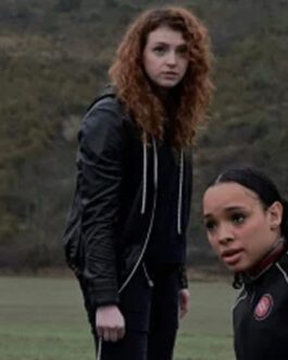 Rhian Blundell Vampire Academy Black Leather Hooded Jacket