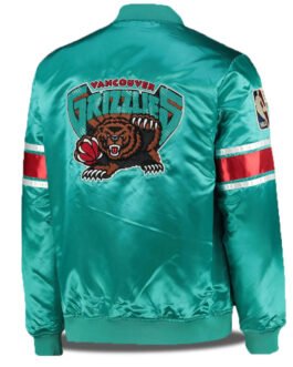 Vancouver Grizzlies NBA Aqua Green Satin Jacket
