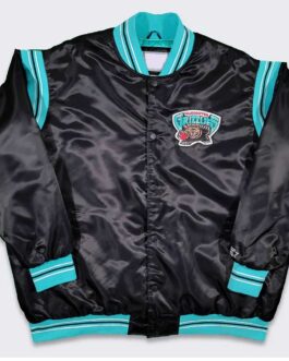 Vancouver Grizzlies Teddy Black Varsity Satin Jacket