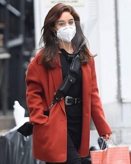 Vanessa Hudgens Tick Tick Boom Orange Wool Coat
