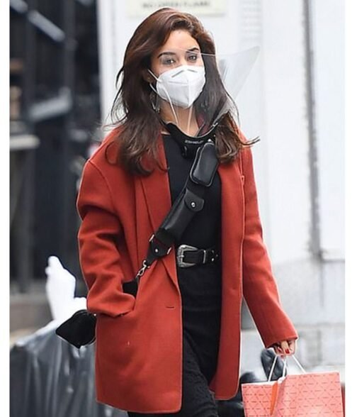 Vanessa Hudgens Tick Tick Boom Orange Wool Coat - Image 2
