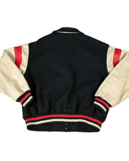 Vintage Louisville Slugger Black and Cream Varsity Jacket