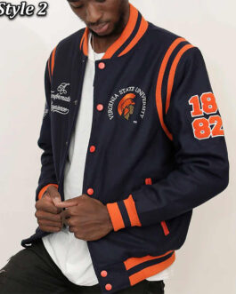 Virginia State Black Varsity Wool Jacket
