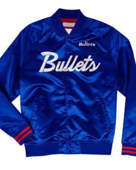 Washington Bullets Blue Lightweight Satin Jacket