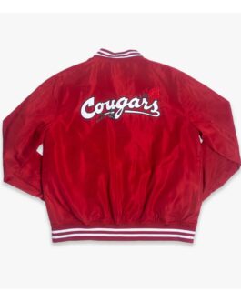 Wazzu Cougars Throwback Roses Script Bomber Jacket