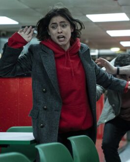 Rosa Salazar Wedding Season Gray Coat