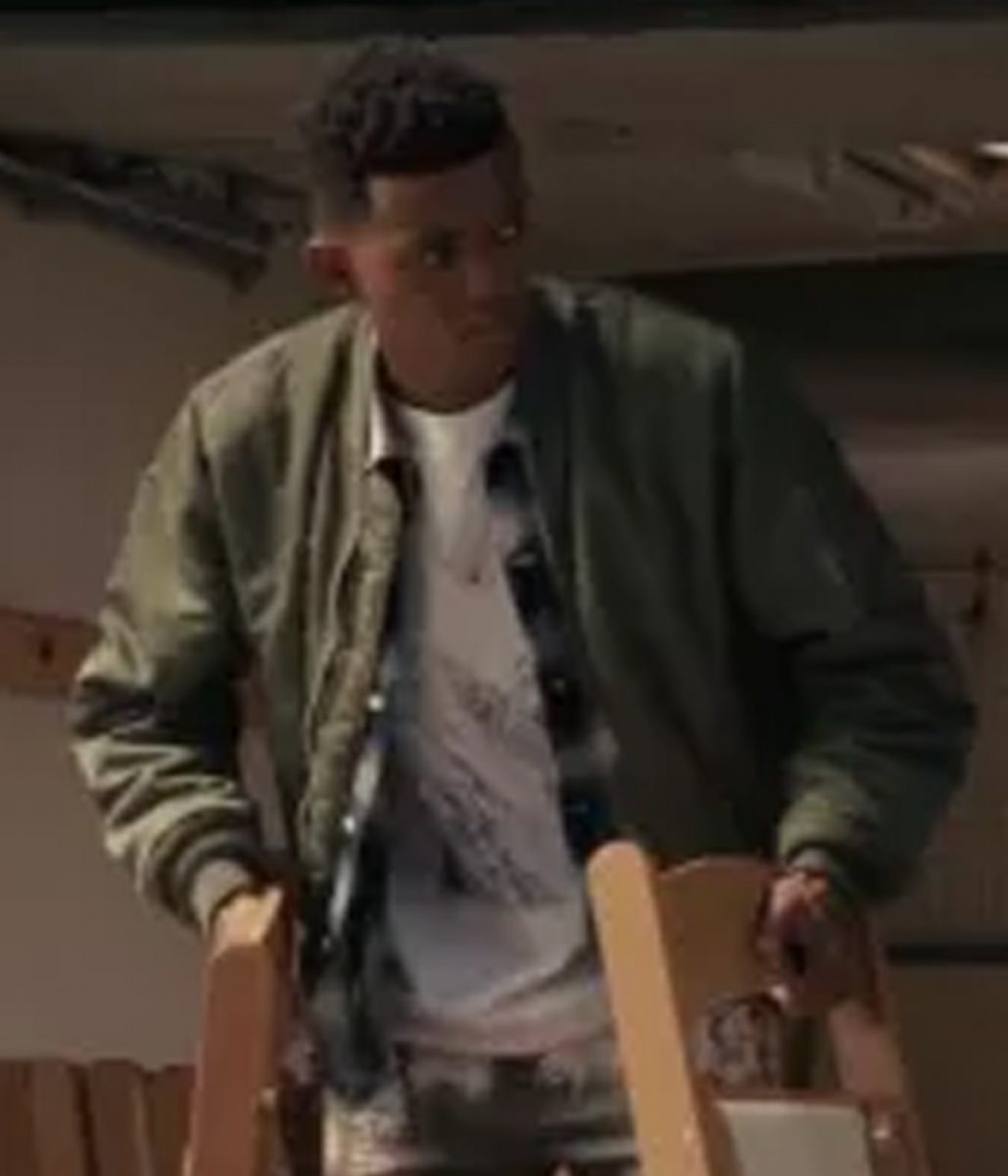 Jabari Banks Bel-Air Bomber Green Jacket - Image 6