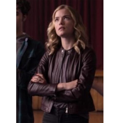Dare Me Willa Fitzgerald Maroon Leather Jacket - Image 5