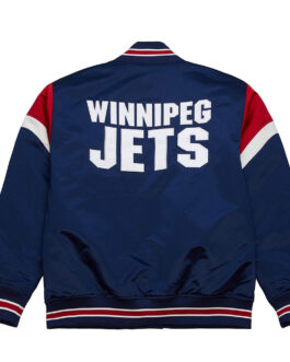Winnipeg Jets Heavyweight Navy Satin Jacket