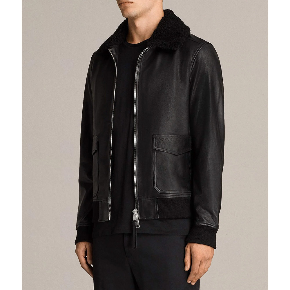 Winter House Carl Radke Aviator Black Leather Jacket - Image 6