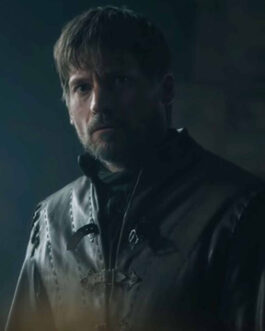 Game of Thrones Winterfell Nikolaj Coster Waldau Black Leather Jacket