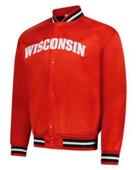 Wisconsin Badgers Lightweight Red Satin Jacket