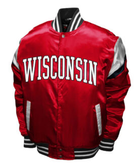 Wisconsin Badgers Power Red Satin Jacket