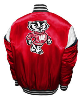 Wisconsin Badgers Power Red Satin Jacket