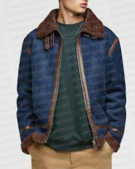 Dean Ambrose Blue Shearling Jacket