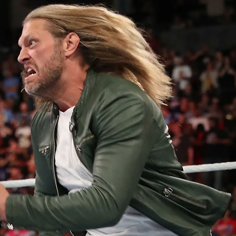 Edge WWE Green Leather Jacket - Image 6