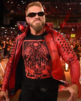 Edge SummerSlam Studded Red Leather Jacket
