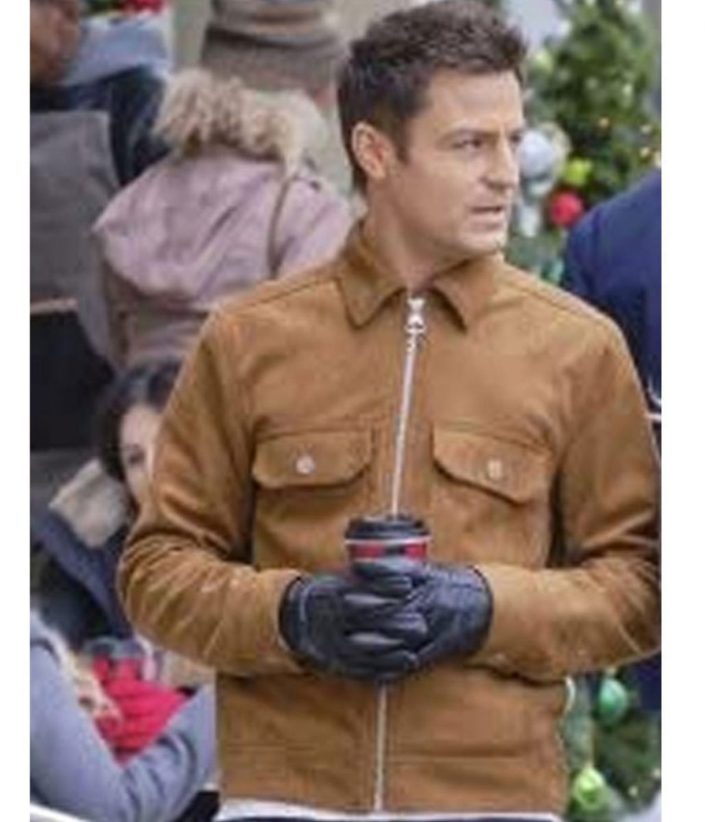 Tyler Hynes An Unexpected Christmas Suede Leather Jacket - Image 4