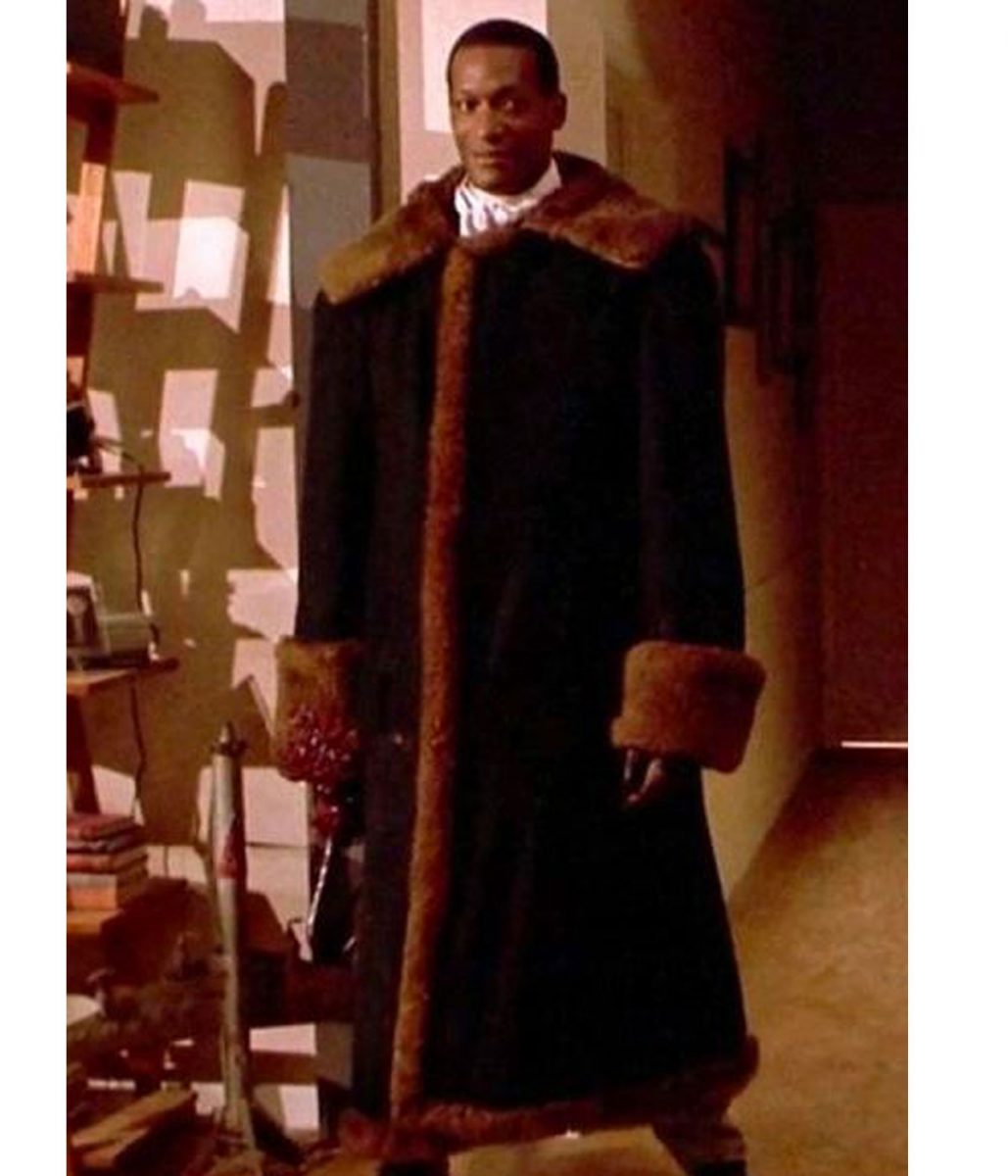 Front view of Candyman McCoy Coat in black and brown wool