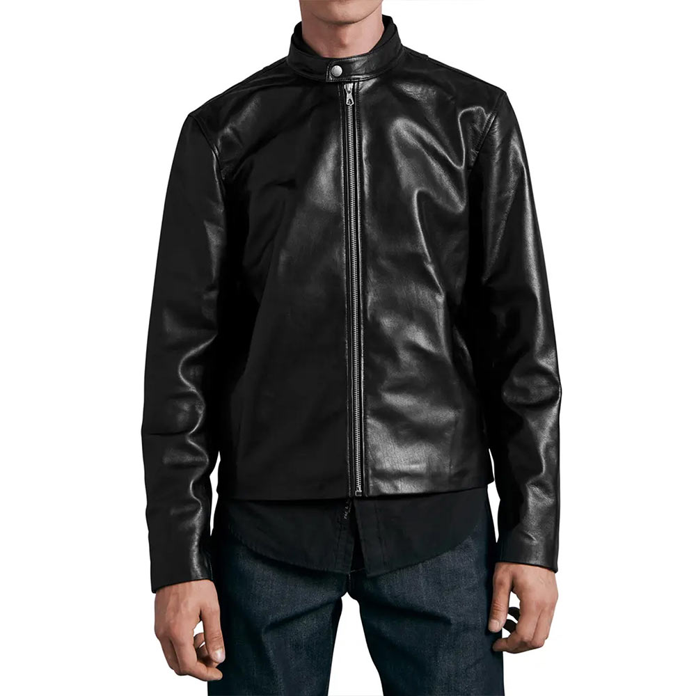 Archive Cafe Racer Leather Jacket - Image 3