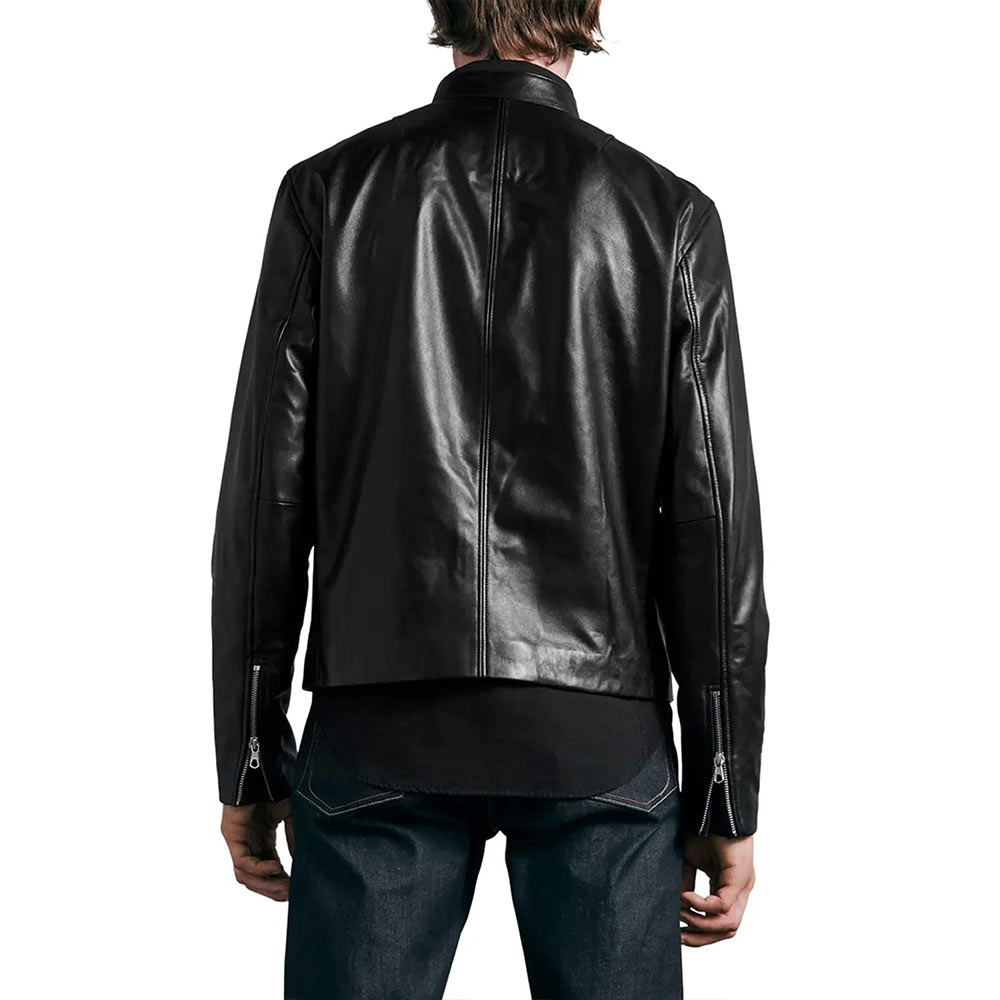 Archive Cafe Racer Leather Jacket - Image 6