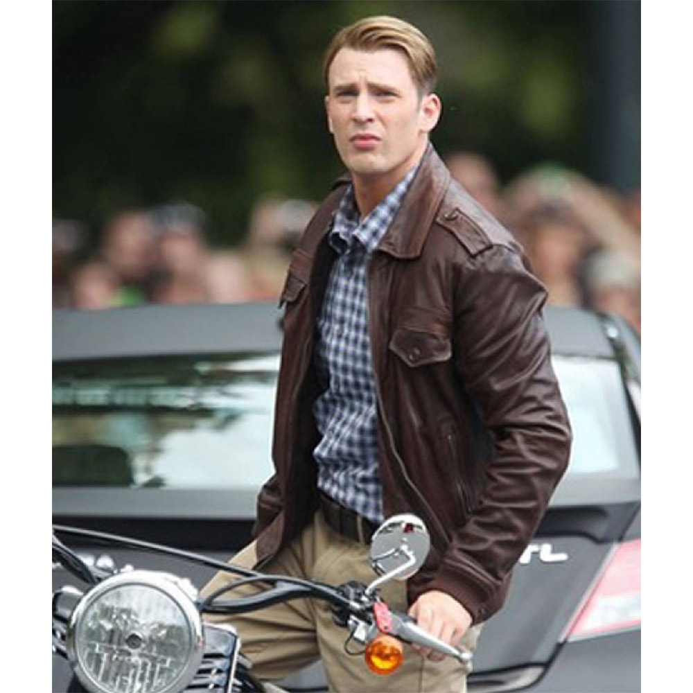 Chris Evans Captain America Avengers Brown Jacket - Image 5