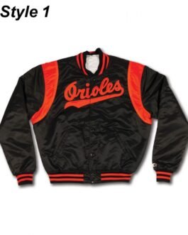 Baltimore Orioles 70’s Bomber Black Jacket