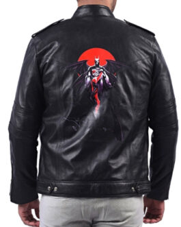 Batman Black Leather Biker Jacket