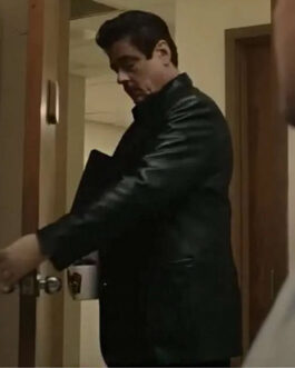 Benicio Del Toro Reptile Leather Blazer
