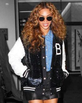 Bow Down Beyonce Sequin Black and White Jacket