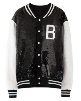 Bow Down Beyonce Sequin Black and White Jacket