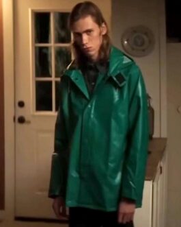Dustin Ingram Gone in The Night Green Leather Hooded Jacket